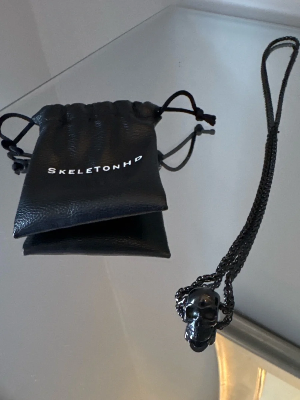 SkeletonHD Titan Skull Pendant Chain Matte Black Stainless Steel Necklace